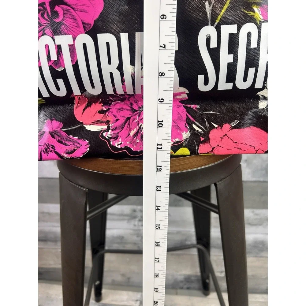 Victorias Secret Black Wild Flower Tote